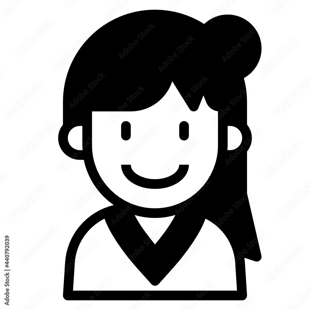 Obraz premium girl glyph icon