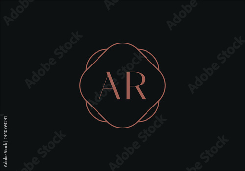 Initial letter AR logo design template