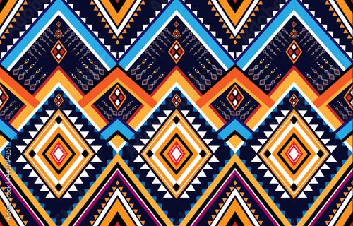 Oriental ethnic seamless pattern traditional background  Design for carpet wallpaper clothing wrapping batik  fabric Vector illustration embroidery style. 