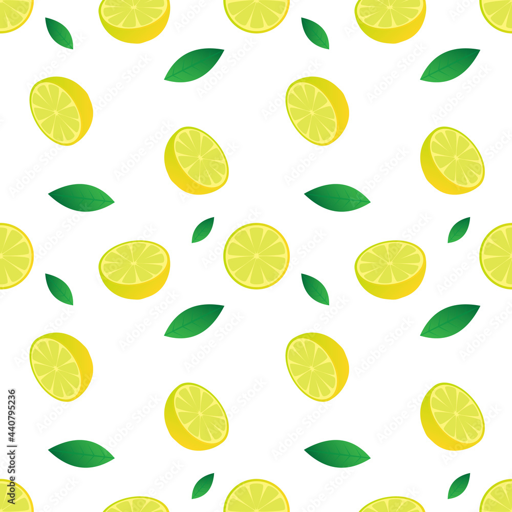 seamless pattern vector illustration of orange fruit and green leaf design. white background. design for wallpaper,backdrop and print on fabric. modern templates seamless pattern vector illustration of orange fruit and green leaf design. white background. design for wallpaper,backdrop and print on fabric. modern templates