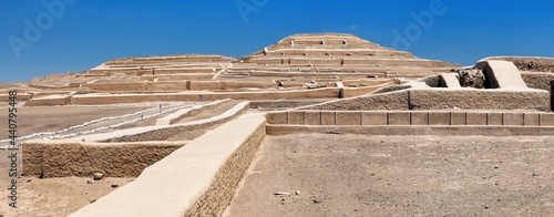 Nasca or Nazca pyramid Cahuachi ruins Peru photo