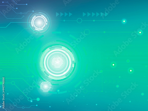 2d illustration Abstract futuristic electronic circuit technology background
