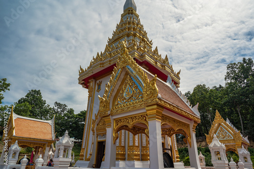 Loei-Thailand-23 oct 2020:Wat pra putthabat phu kwai ngoen at chiang khan district loei thailand.Chiang Khan rabbit temple or Wat Pra Putthabat Phu Kwai Ngoen
