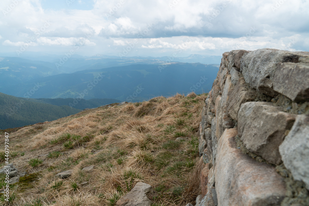 stone wall at the top of the mountain