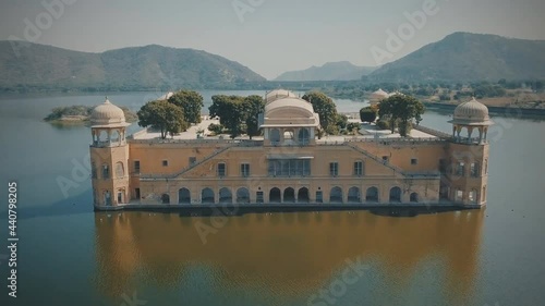 Water Palace (Jal Mahal) in Man Sagar Lake. Jaipur, Rajasthan, India. 18th Century. The palace Dzhal-Mahal (aerial photography) photo