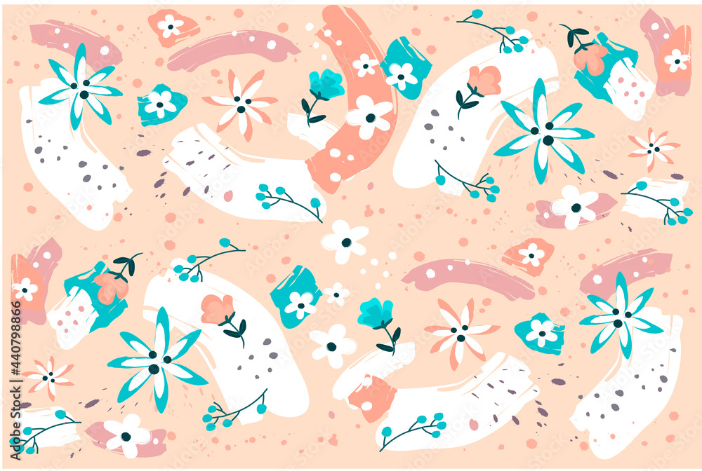 sweet floral pattern vector for background