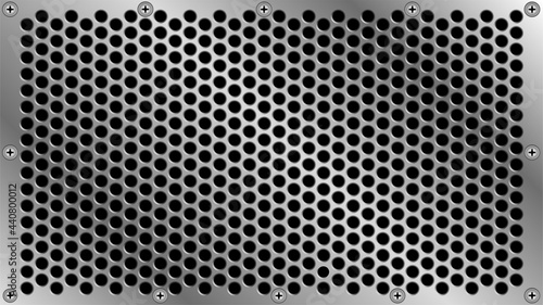 Metal perforated mesh screwed with self-tapping screw