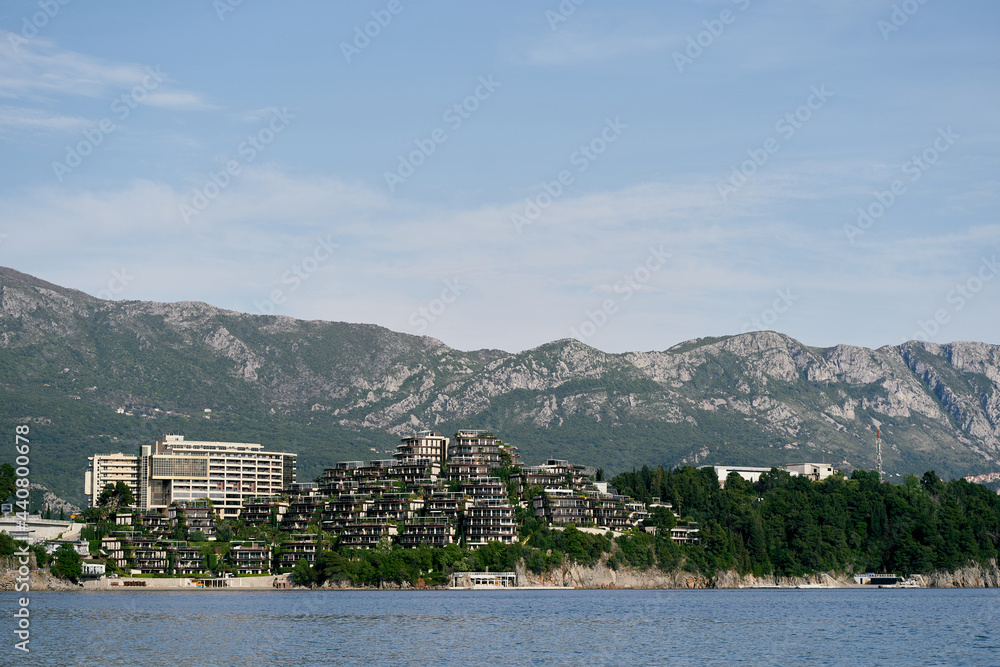 Hotel Dukley in Montenegro, in Budva. View from the sea