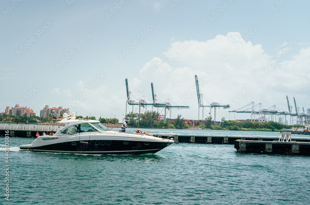 yachts in the harbor Miami Beach florida pier fishing vacation travel usa