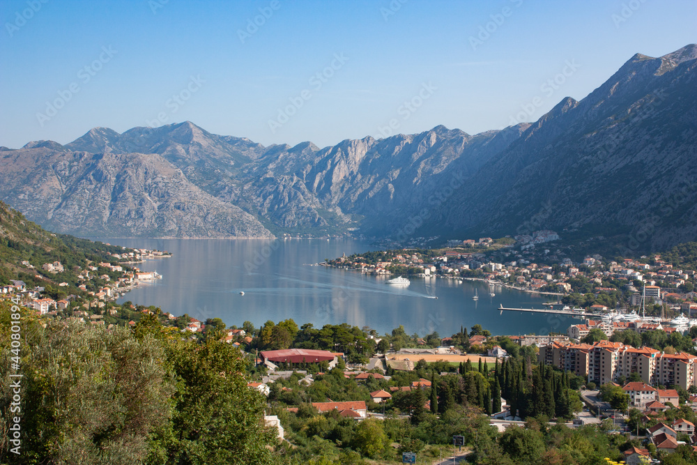 Bay of Kotor in Montenegro and walled old city