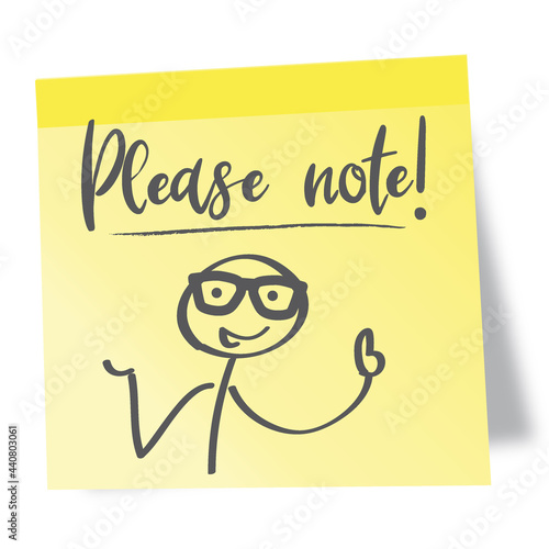 please note. Important message Self-stick note. Vector illustration concept