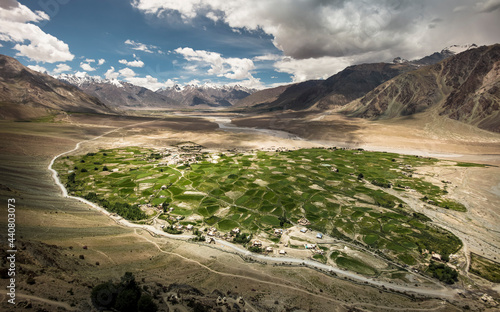 Agriculture area in Padum town, Zanskar Valley 