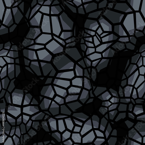 Camouflage geometric seamless pattern texture. Abstract military camo hexagonal scales endless print for army and hunting. Vector background