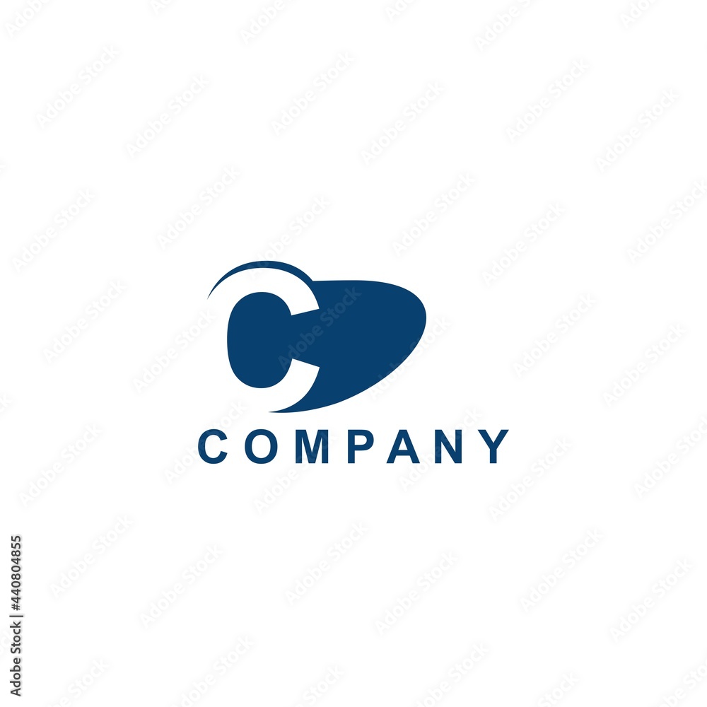 Company Logo Initial Letter C Negative Space vector design for business brands identity