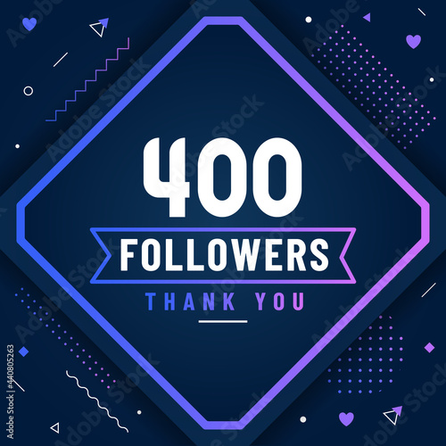 Thank you 400 followers celebration modern colorful design.