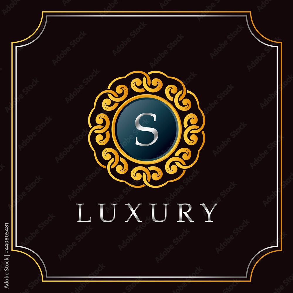 Luxury Mandala Badge S Letter Logo Design. Elegant Ornate Decoration Luxurious Logo Template. Luxury Mandala Badge S Letter Logo Design. Elegant Ornate Decoration Luxurious Logo Template.