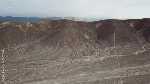 Geoglyphs and lines in the Nazca desert. UNESCO World Heritage Site - Peru, South America (aerial photography)