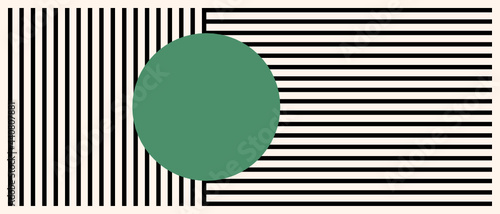 Abstract minimalist background with stripes and circle