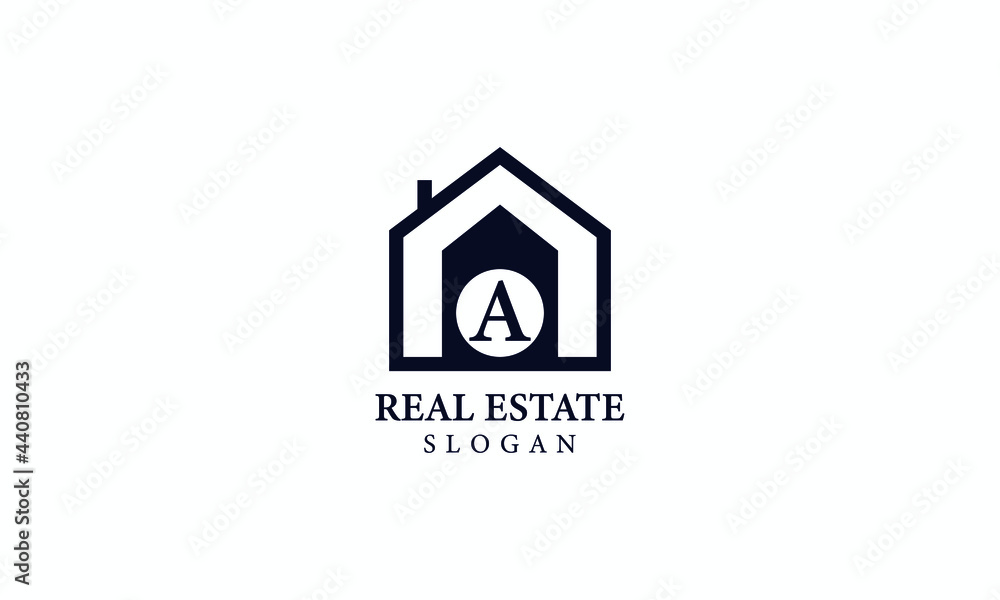 Vetor de Alphabet A Real Estate Monogram Vector Logo Design, Letter A ...
