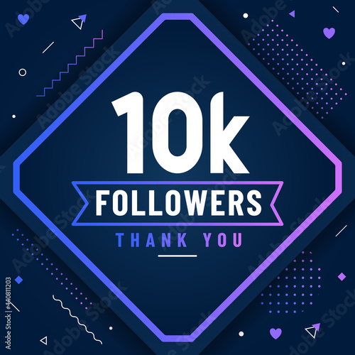 Thank you 10K followers, 10000 followers celebration modern colorful design.