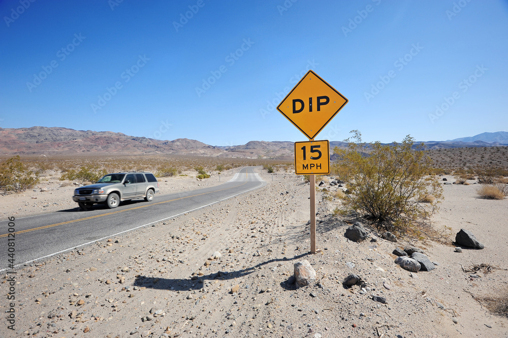 dip warning sign