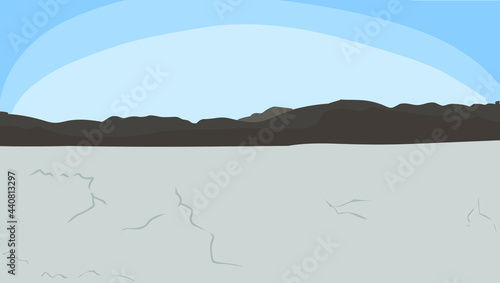 Vector of Koani Salt Flats with 
 Simpify Illustration Style