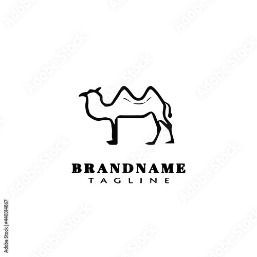 cute camel logo cartoon icon vector illustration