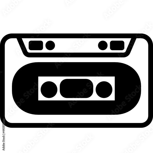 cassette solid line icon
