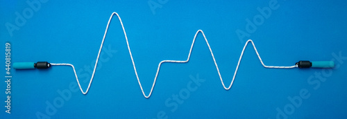jump rope on blue background