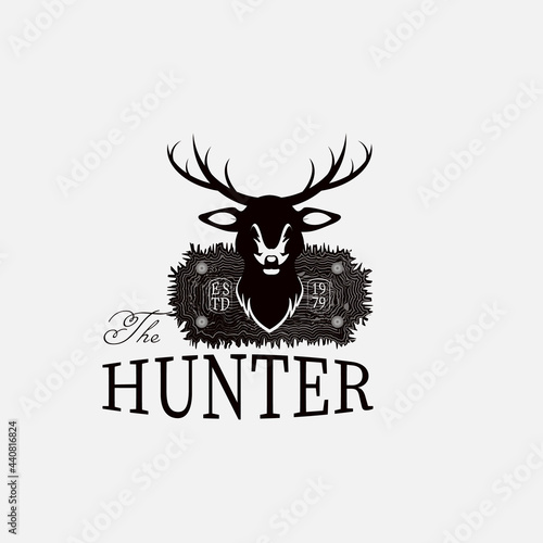 Symbol, badge and logo template design with hunter theme
