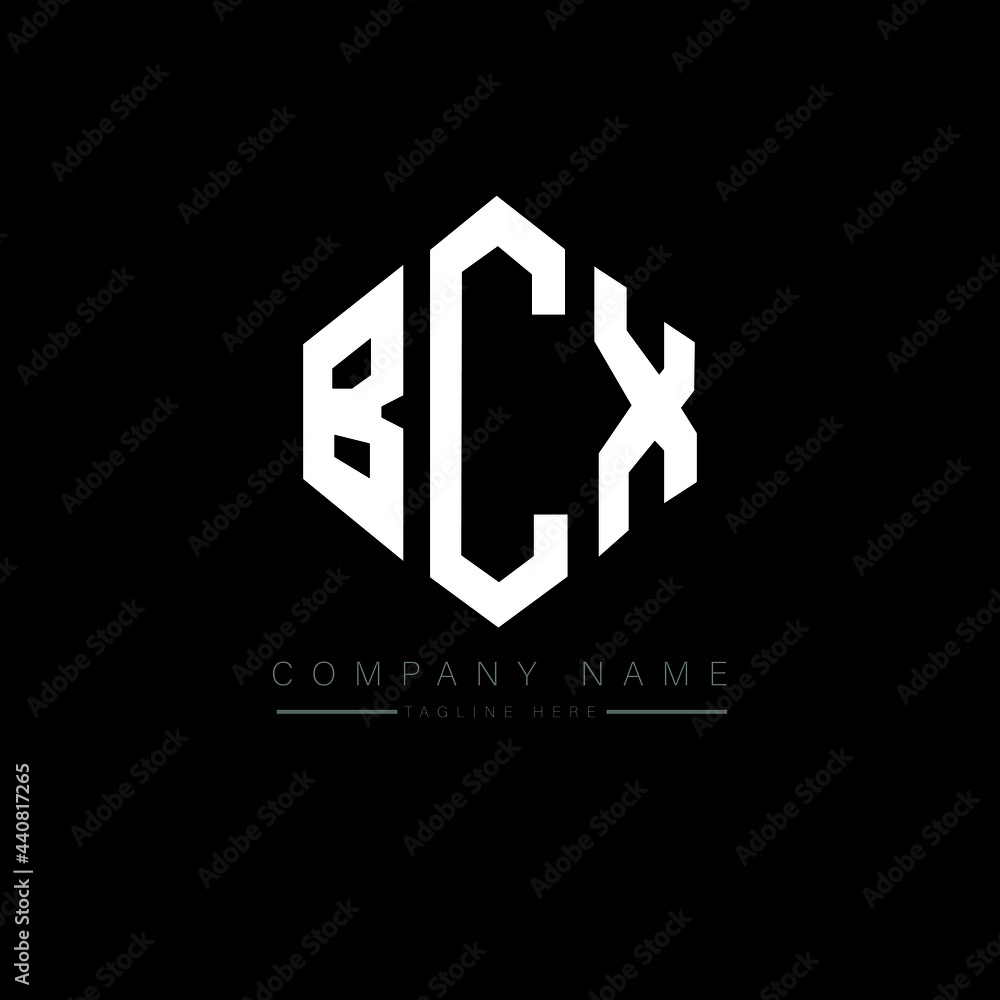 BCX letter logo design with polygon shape. BCX polygon logo monogram. BCX cube logo design. BCX hexagon vector logo template white and black colors. BCX monogram, BCX business and real estate logo. 