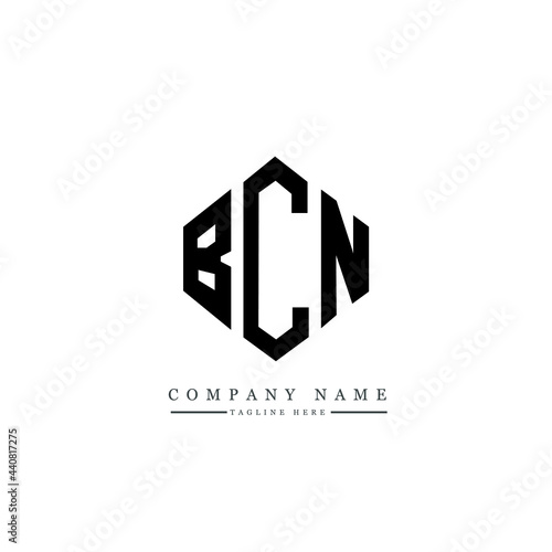 BCN letter logo design with polygon shape. BCN polygon logo monogram. BCN cube logo design. BCN hexagon vector logo template white and black colors. BCN monogram, BCN business and real estate logo. 