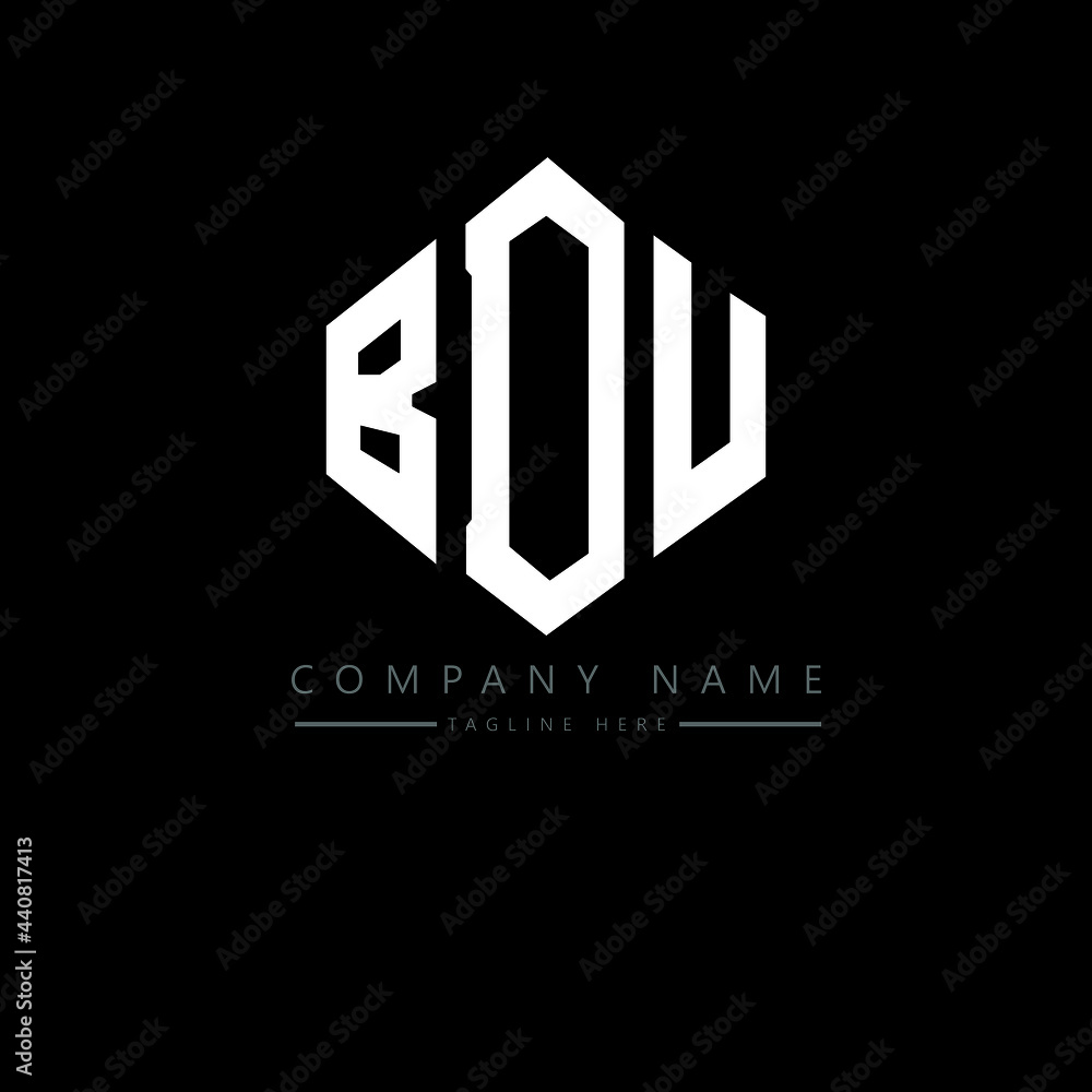 BDU letter logo design with polygon shape. BDU polygon logo monogram. BDU cube logo design. BDU hexagon vector logo template white and black colors. BDU monogram, BDU business and real estate logo. 