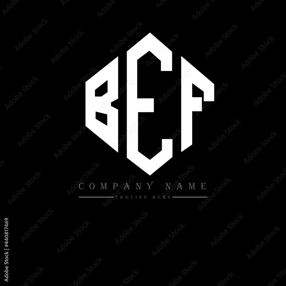 BEF letter logo design with polygon shape. BEF polygon logo monogram. BEF cube logo design. BEF hexagon vector logo template white and black colors. BEF monogram, BEF business and real estate logo. 