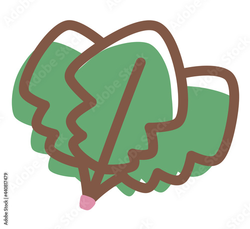かわいいほうれん草のイラスト_手書き風_ギザギザの葉っぱ