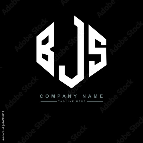 BJS letter logo design with polygon shape. BJS polygon logo monogram. BJS cube logo design. BJS hexagon vector logo template white and black colors. BJS monogram, BJS business and real estate logo. 