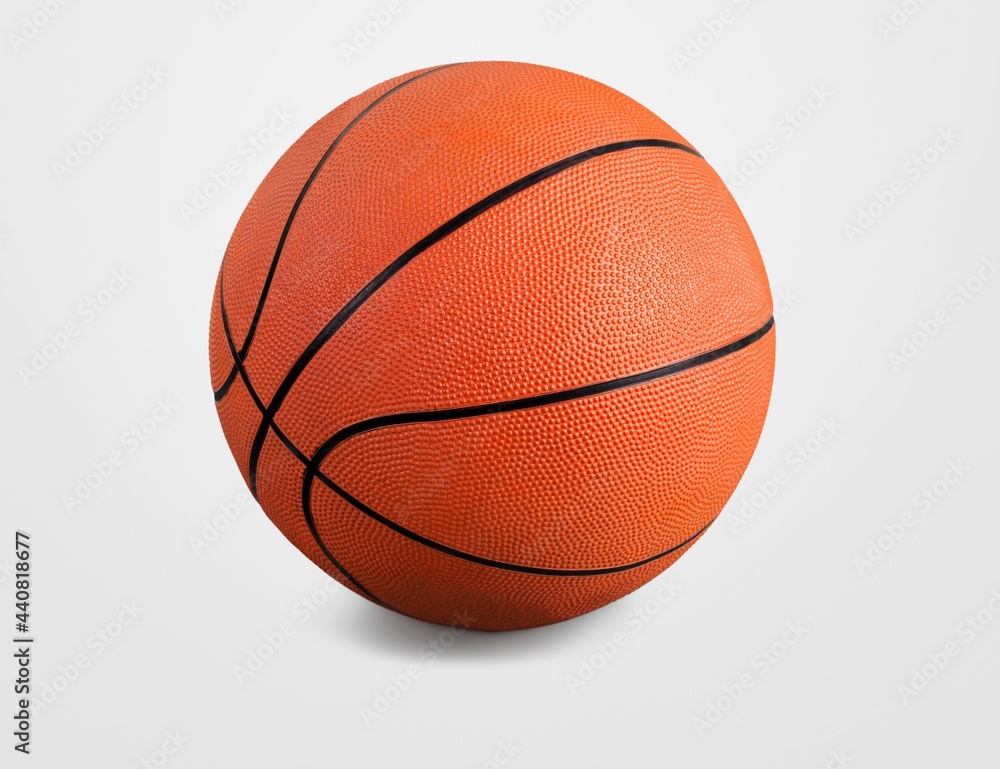 New orange basketball ball on the floor