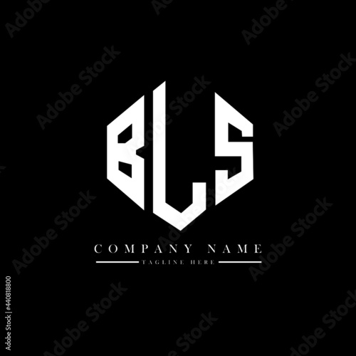 BLS letter logo design with polygon shape. BLS polygon logo monogram. BLS cube logo design. BLS hexagon vector logo template white and black colors. BLS monogram, BLS business and real estate logo.  photo