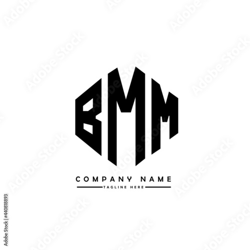 BMM letter logo design with polygon shape. BMM polygon logo monogram. BMM cube logo design. BMM hexagon vector logo template white and black colors. BMM monogram, BMM business and real estate logo. 