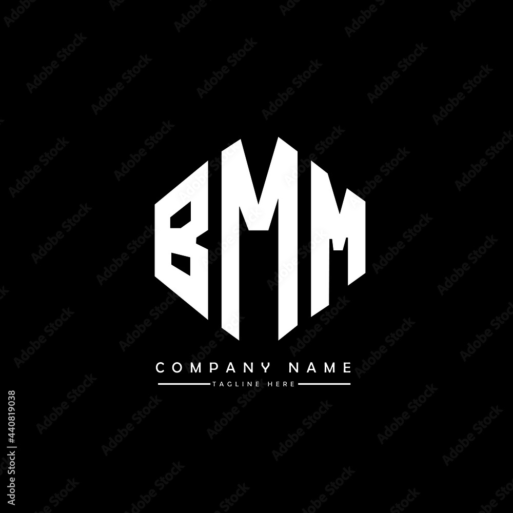 BMM letter logo design with polygon shape. BMM polygon logo monogram. BMM cube logo design. BMM hexagon vector logo template white and black colors. BMM monogram, BMM business and real estate logo. 