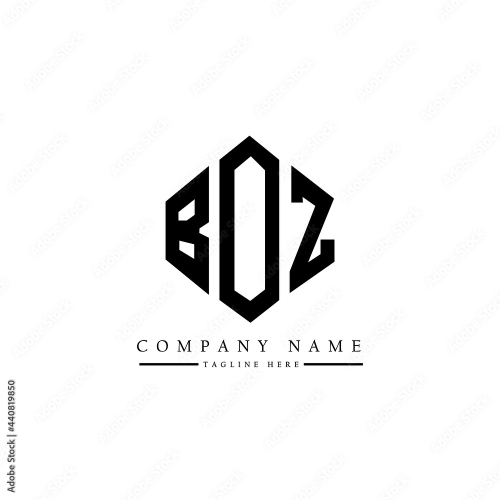 BOZ letter logo design with polygon shape. BOZ polygon logo monogram. BOZ cube logo design. BOZ