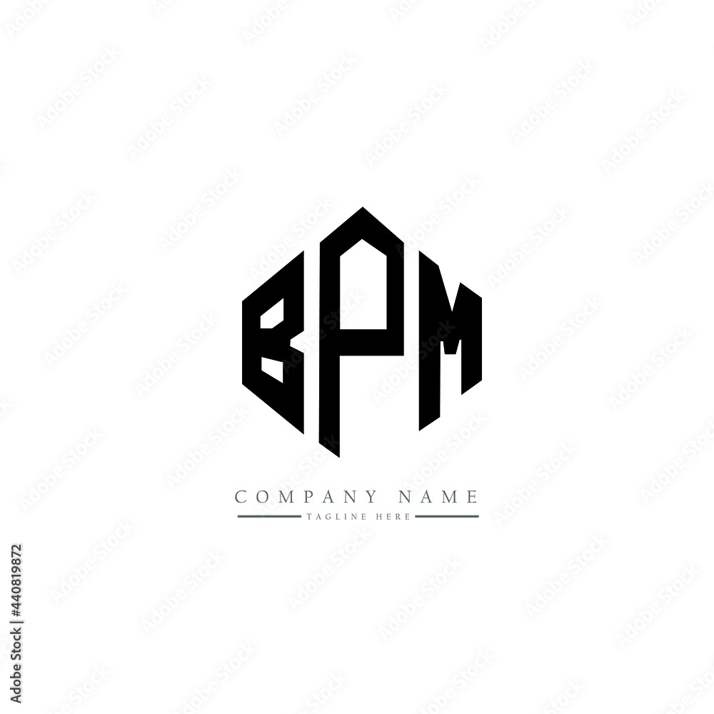 BPM Letter Logo Design With Polygon Shape BPM Polygon Logo Monogram bpm-letter-logo-design-with-polygon-shape-bpm-polygon-logo-monogram