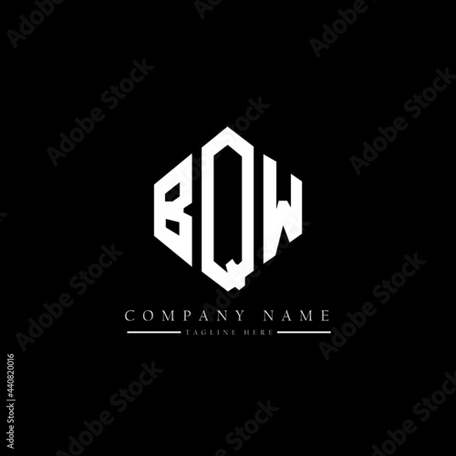 BQW letter logo design with polygon shape. BQW polygon logo monogram. BQW cube logo design. BQW hexagon vector logo template white and black colors. BQW monogram, BQW business and real estate logo. 