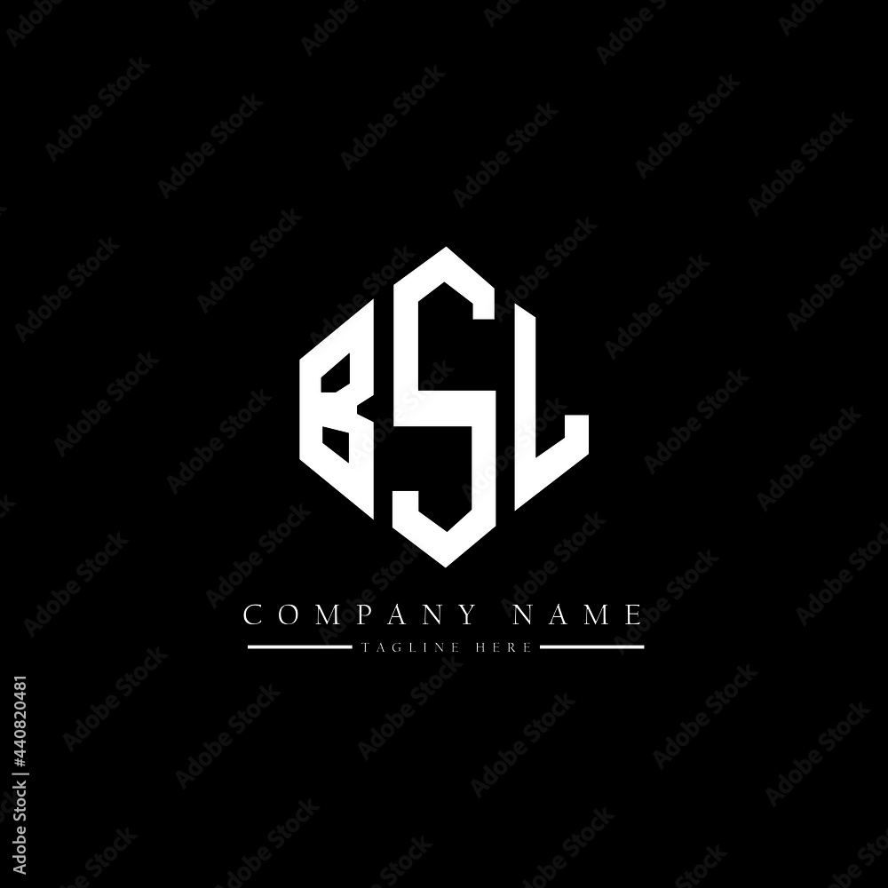 BSL letter logo design with polygon shape. BSL polygon logo monogram. BSL cube logo design. BSL hexagon vector logo template white and black colors. BSL monogram, BSL business and real estate logo. 