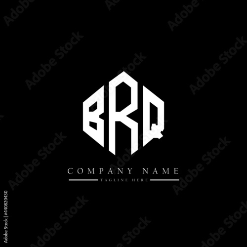 BRQ letter logo design with polygon shape. BRQ polygon logo monogram. BRQ cube logo design. BRQ hexagon vector logo template white and black colors. BRQ monogram, BRQ business and real estate logo. 