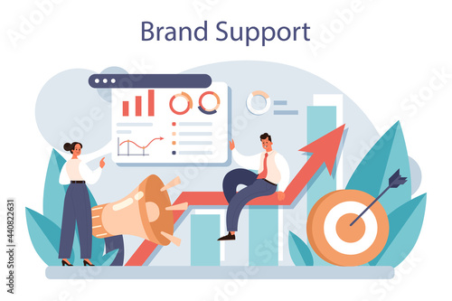 Brand support. Unique design of a company or product development