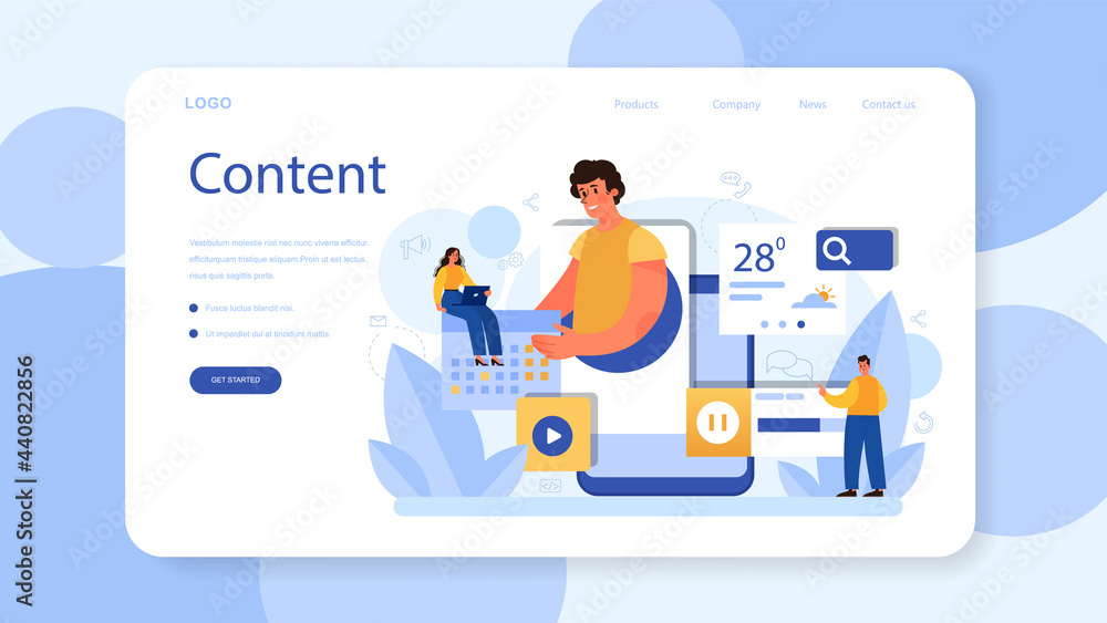Content filling web banner or landing page. Making responsive Content filling web banner or landing page. Making responsive