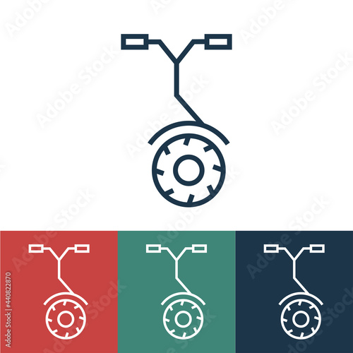 Line icon tooth with segway in profile