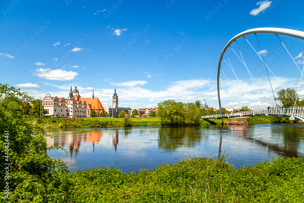 Tiergartenbrücke, Stadtschloss, Dessau, Sachsen-Anhalt, Deutschland 