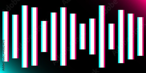 Music waves, gradient color background. Abstract sound wave stripe lines colourful equalizer isolated on black background. Social media concept.Vector illustration.